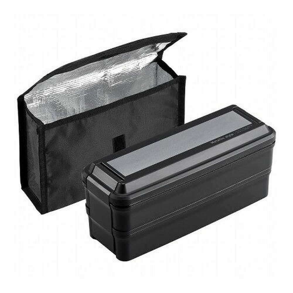 OSK Two-Tier Lunch Box with Insulated Case Black