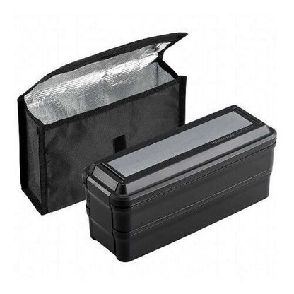 OSK Two-Tier Lunch Box with Insulated Case Black
