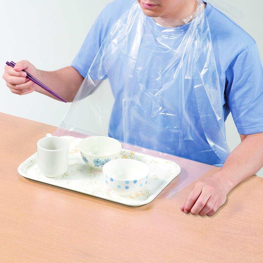 Disposable Meal Apron with Pocket - Transparent 60 Pieces