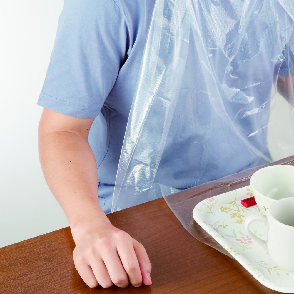 Disposable Meal Apron with Pocket - Transparent 60 Pieces