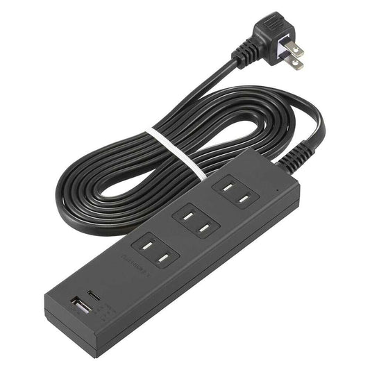 Ohm Electric 3 Outlets Tap with Lightning Guard and PD-Compatible Type C/A Ports HS-TKU32PD23-K