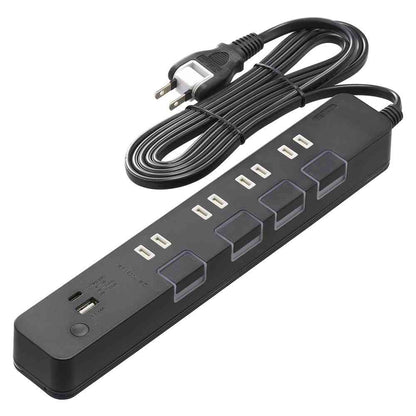 Ohm Electric Energy-Saving Tap with USB Ports 2m HS-TPKU42PD-24K