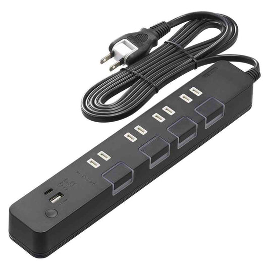 Ohm Electric Energy-Saving Tap with USB Ports 2m HS-TPKU42PD-24K