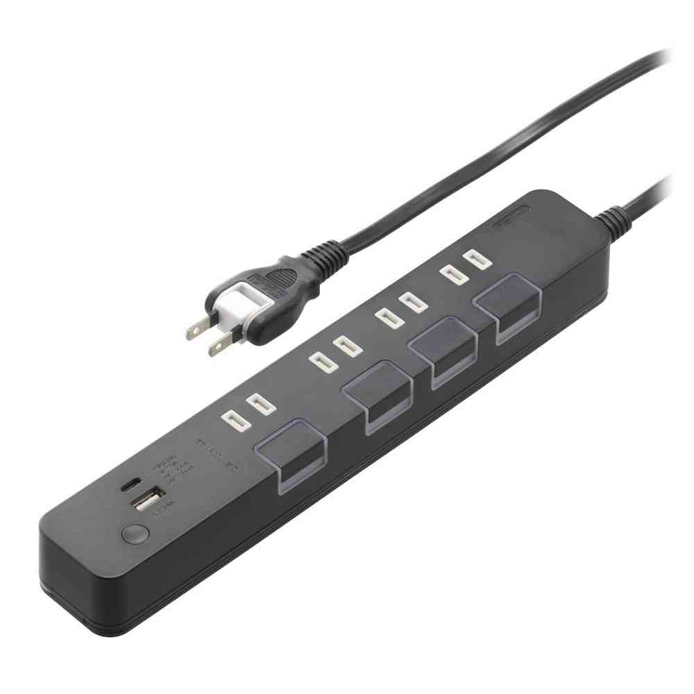 Ohm Electric Energy-Saving Tap with USB Ports 2m HS-TPKU42PD-24K