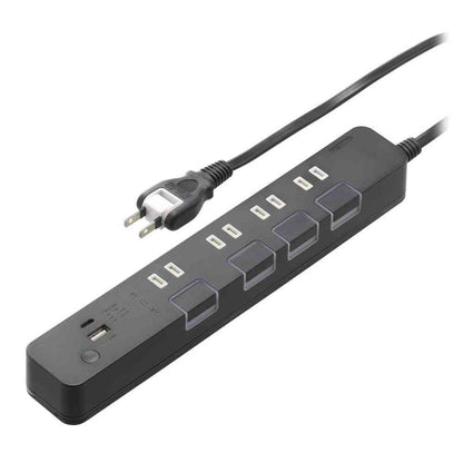 Ohm Electric Energy-Saving Tap with USB Ports 2m HS-TPKU42PD-24K