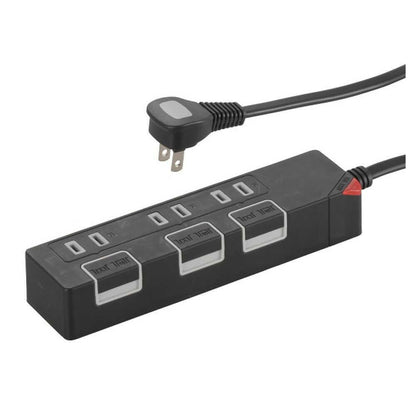 Ohm Electric Energy-Saving Tap 3 Outlets 1.5m Black