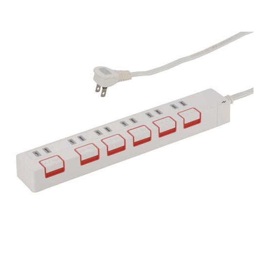 Ohm Electric Lightning Guard Energy-Saving Tap 6 Outlets 2.5m