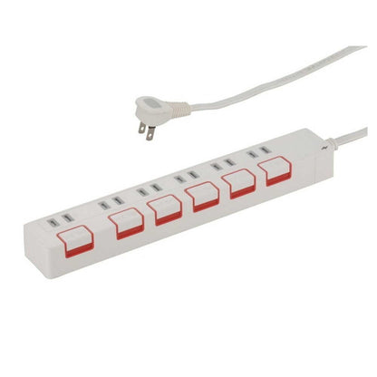 Ohm Electric Lightning Guard Energy-Saving Tap 6 Outlets 2.5m