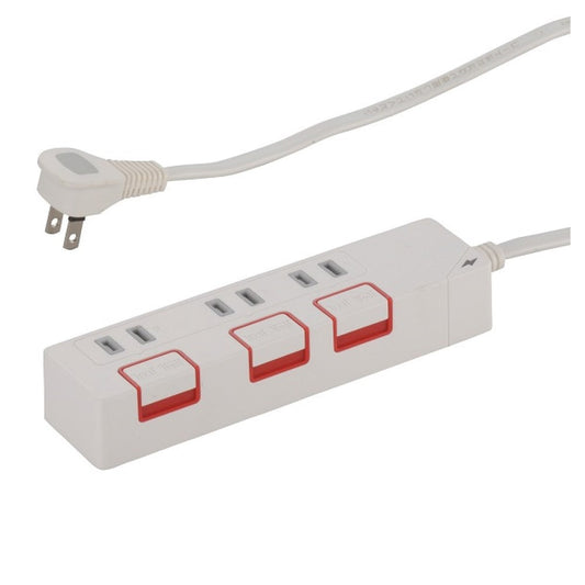 Ohm Electric Lightning Guard Energy-Saving Tap 3 Outlets 1.5m