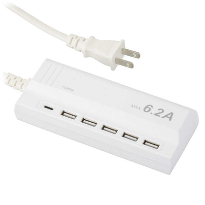 Ohm Electric USB_AC Charger Type A x5 + Type C 1.5m