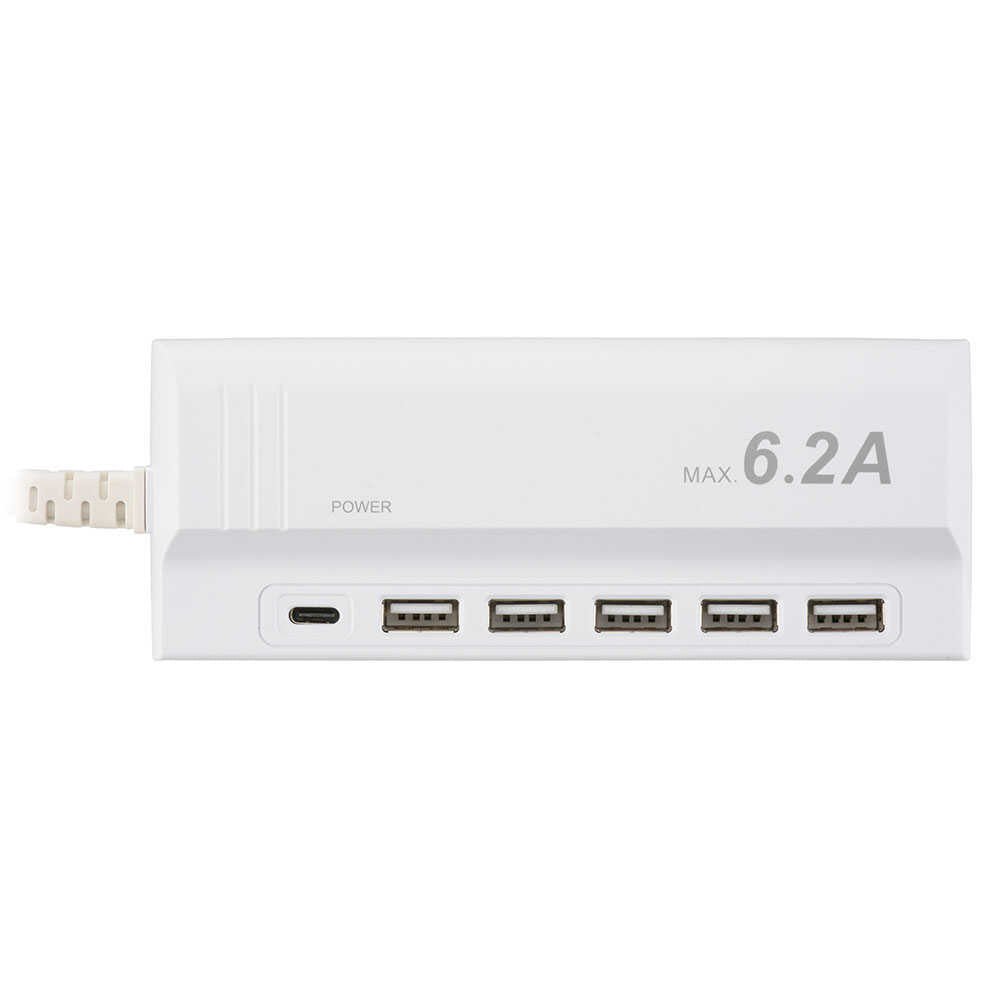 Ohm Electric USB_AC Charger Type A x5 + Type C 1.5m