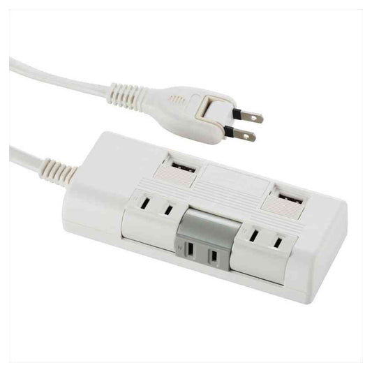 Ohm Electric Independent Rotating Tap with USB Ports 3-Outlet 1.5m HS-K1252W