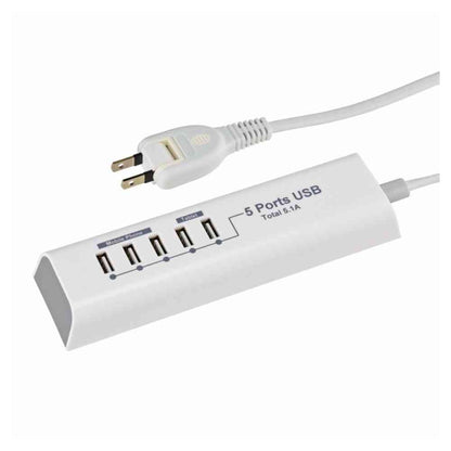 Ohm Electric USB Charging Port USB 5 Ports 1.5m SMP-U55D3-W