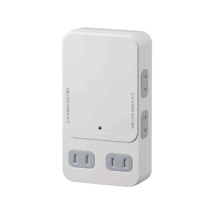 Ohm Electric Expansion Wall Tap 6 Outlet HS-AK6B-W