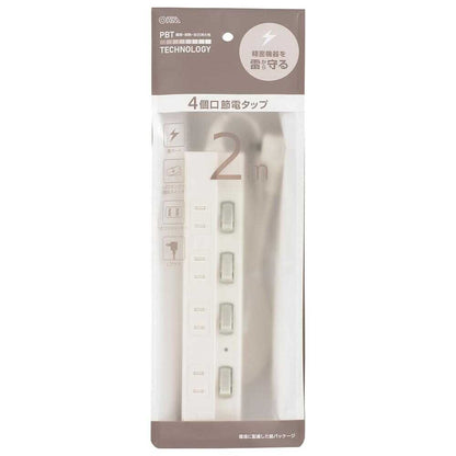 Ohm Electric Energy Saving Tap Lightning Guard 4 Outlets HS-TPK42W-22