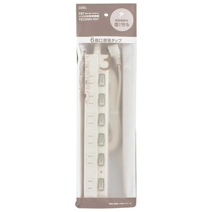 Ohm Electric Energy Saving Tap Lightning Guard 6 Outlets HS-TPK63W-22