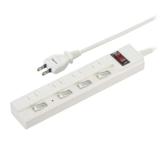 Ohm Electric Energy Saving Tap Lightning Guard with Breaker 4 Outlets 2m