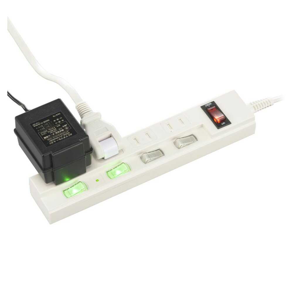 Ohm Electric Energy Saving Tap Lightning Guard with Breaker 4 Outlets 2m