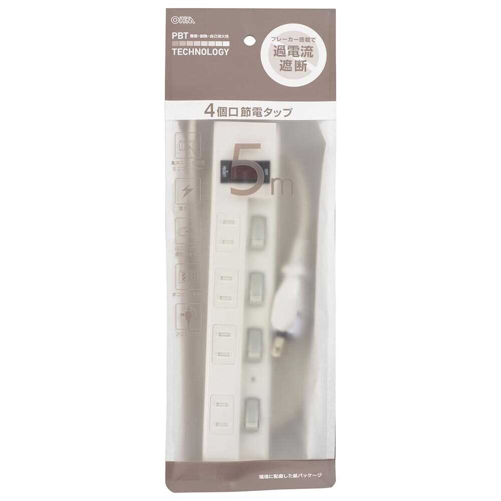 Ohm Electric Energy Saving Tap Lightning Guard with Breaker 4 Outlets HS-TPKV45W-22