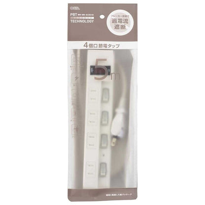 Ohm Electric Energy Saving Tap Lightning Guard with Breaker 4 Outlets HS-TPKV45W-22
