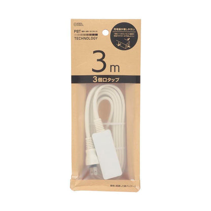 Ohm Electric 3-Socket Slim Tap 3m