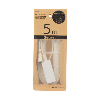 Ohm Electric 3-Socket Slim Tap 5m