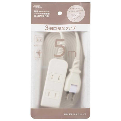Ohm Electric Safety Tap 3 Outlets 5m