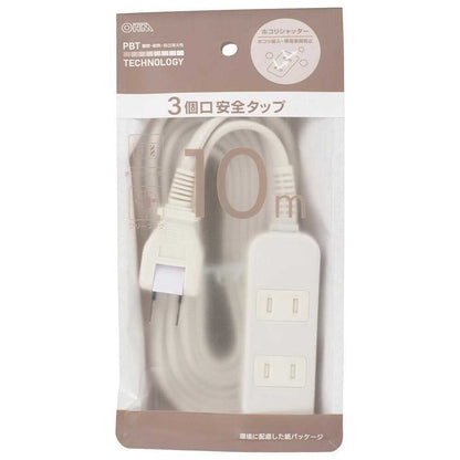 Ohm Electric Safety Tap 3 Outlets 10m