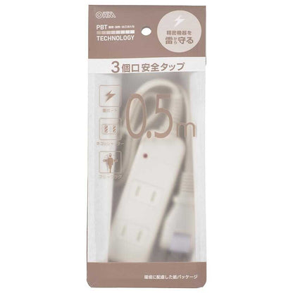 Ohm Electric Safety Tap Lightning Guard 3 Outlets HS-TK305SFW-22