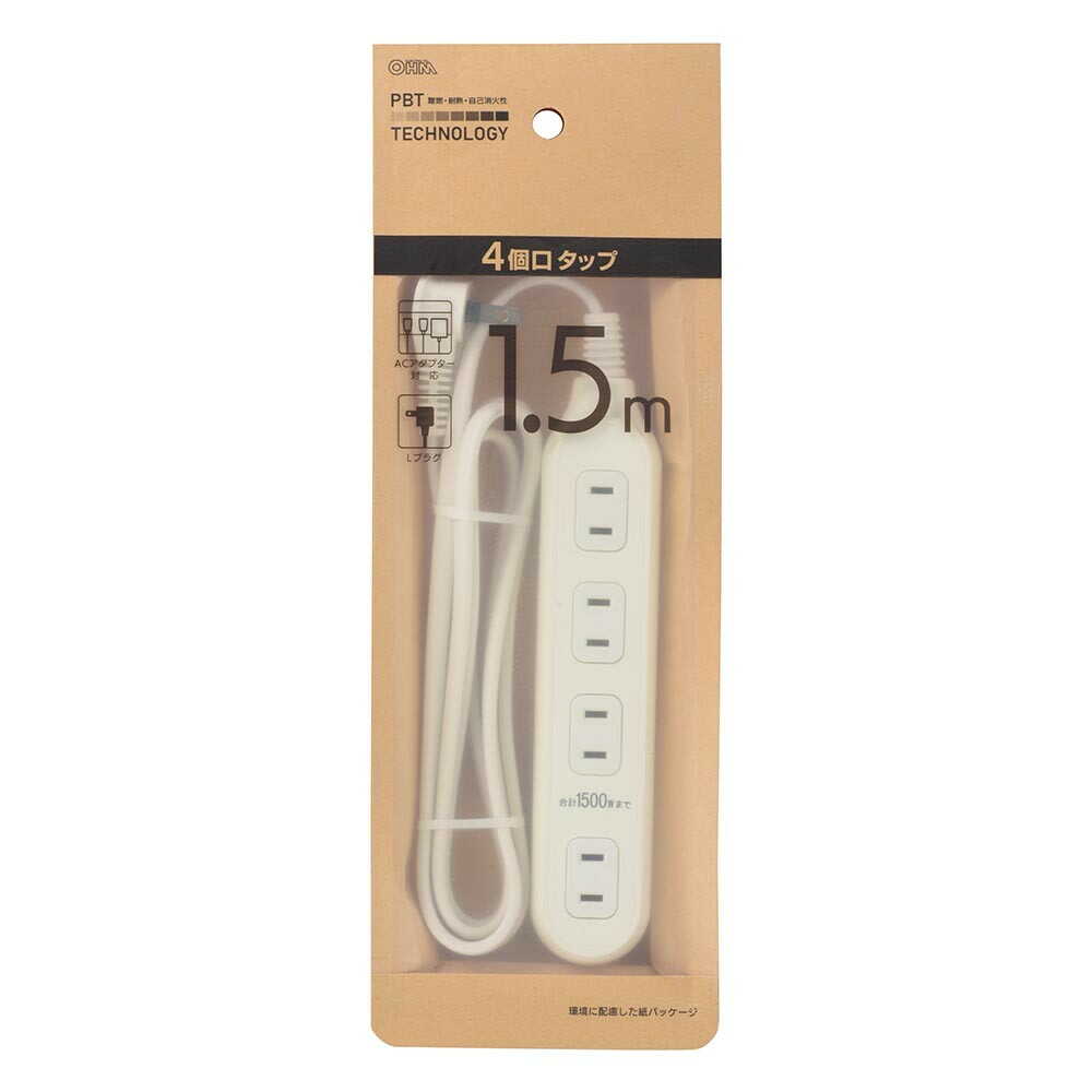 Ohm Electric 4 Outlet Tap 1.5m
