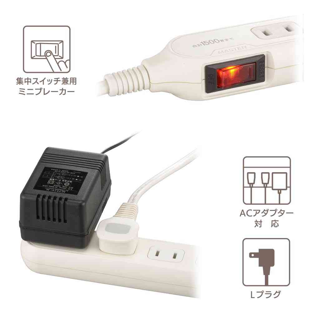 Ohm Electric 6-Socket Tap with Breaker 1.5m HS-TB615W22