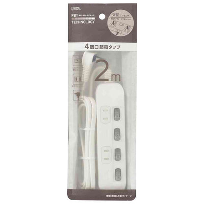 Ohm Electric Power Tap Alternating Outlet 4-Outlet 2m HS-TP42ADW22