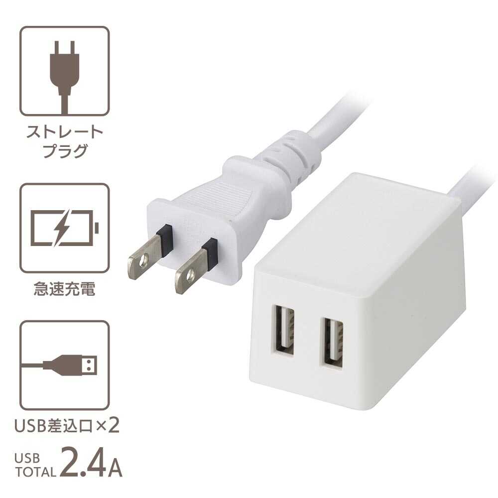 Ohm Electric 2-Port USB Charger 3m