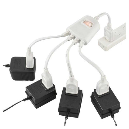 Ohm Electric Power Distribution Cable 4 Outlets with Central Switch HS-TP4C10V3-W