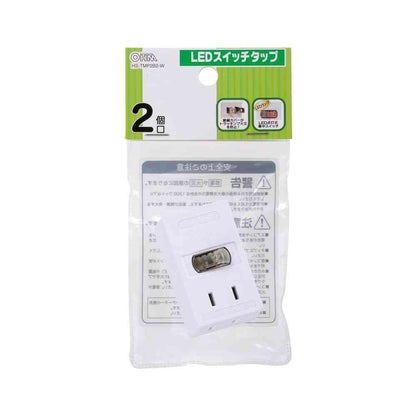 Ohm Electric LED Switch Tap 2 Outlet HS-TMP2B2-W