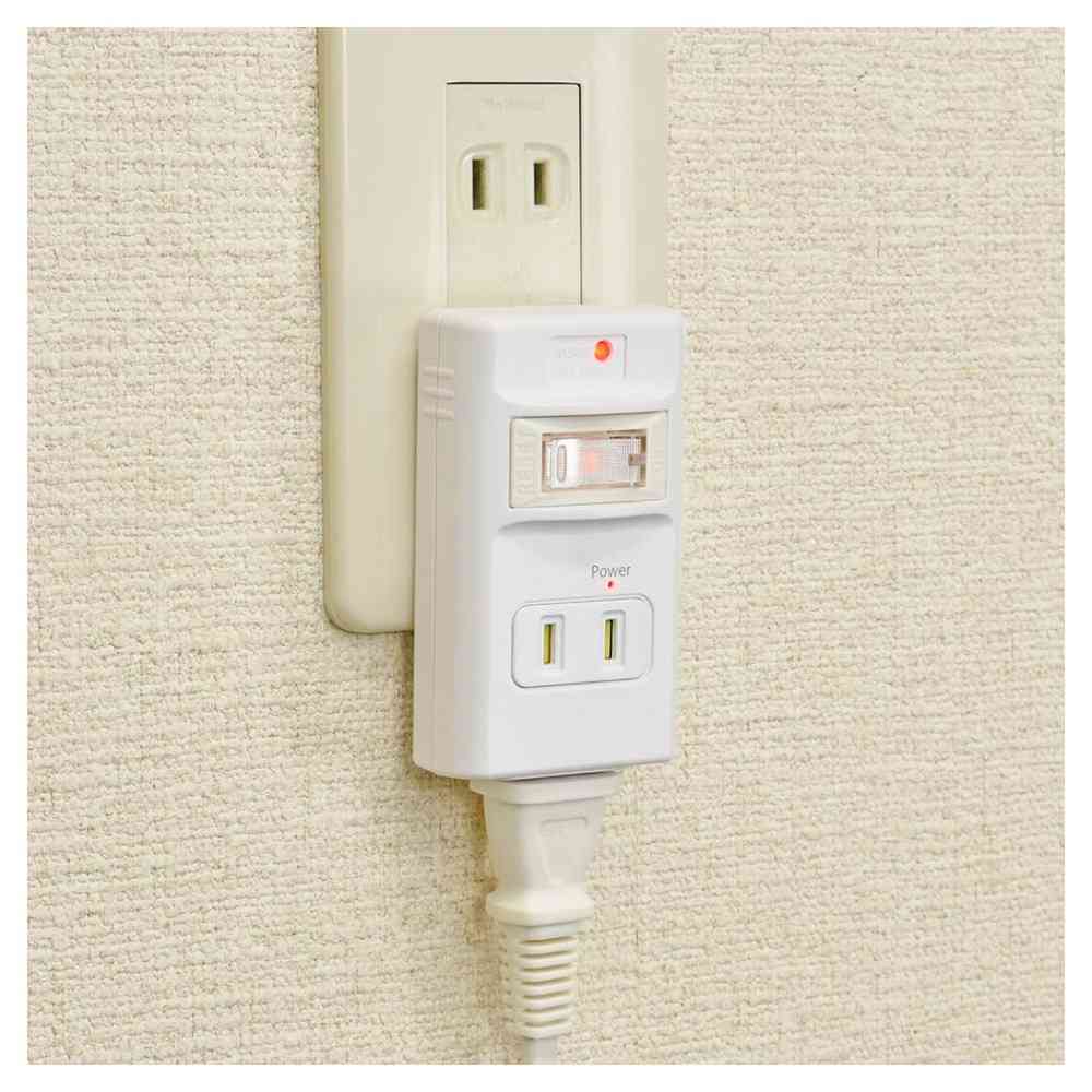 Ohm Electric Smoke Guard Switch Tap 2 Outlet HS-A2PH-W