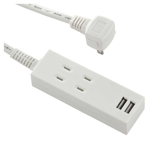 Ohm Electric USB Port Safety Tap 2 Outlets 2m