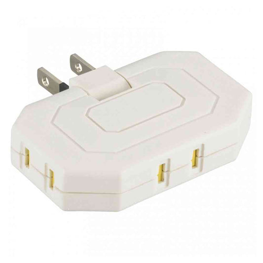 Ohm Electric Corner Tap 3 Outlet with Dust Shutter HS-TM3MC3PBT-W