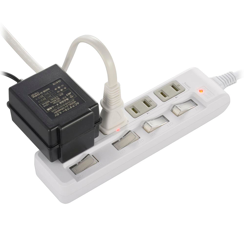Ohm Electric Smoke Guard Energy Saving Tap Lightning Guard 4 Outlets 2m