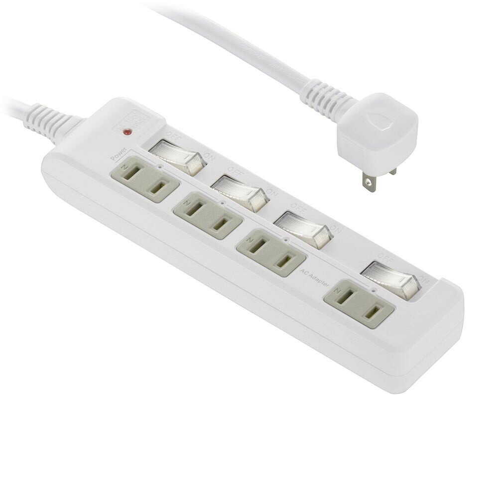 Ohm Electric Smoke Guard Energy Saving Tap Lightning Guard 4 Outlets 2m