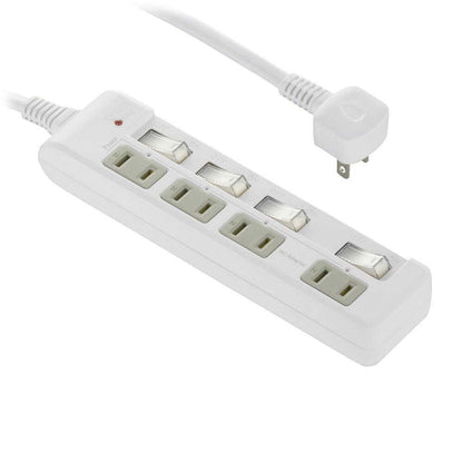 Ohm Electric Smoke Guard Energy Saving Tap Lightning Guard 4 Outlets 2m