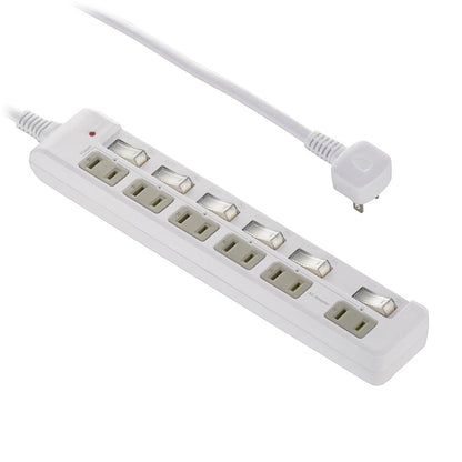 Ohm Electric Smoke Guard Energy Saving Tap Lightning Guard 6 Outlets 2m