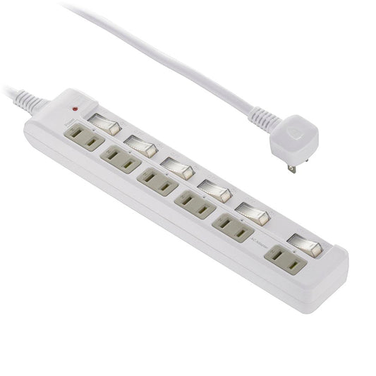 Ohm Electric Smoke Guard Energy Saving Tap Lightning Guard 6 Outlets 2m