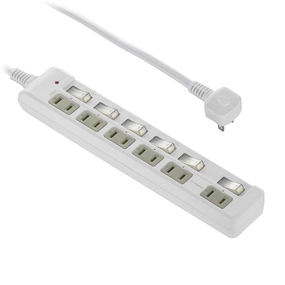 Ohm Electric Smoke Guard Energy Saving Tap Lightning Guard 6 Outlets 2m