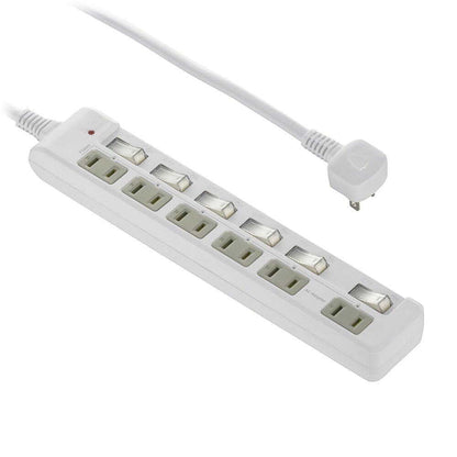 Ohm Electric Smoke Guard Energy Saving Tap Lightning Guard 6 Outlets 2m