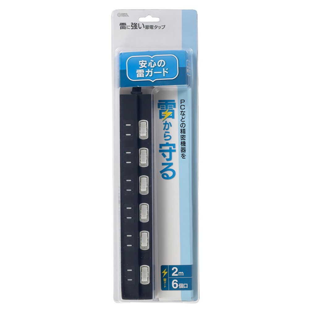 Ohm Electric Lightning Resistant Energy Saving Tap 6 Outlets 2m