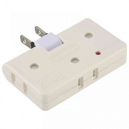 Ohm Electric Lightning Resistant Corner Tap 3 Outlet HS-AKS3PBT-W
