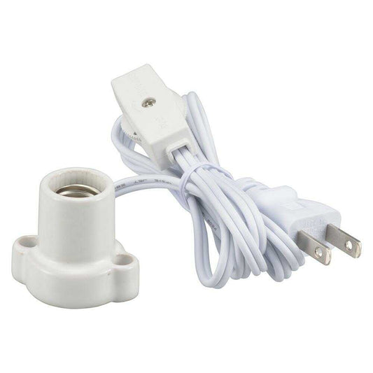 Ohm Electric Ceramic Socket E17 1.5m Cord with Switch 1 Piece