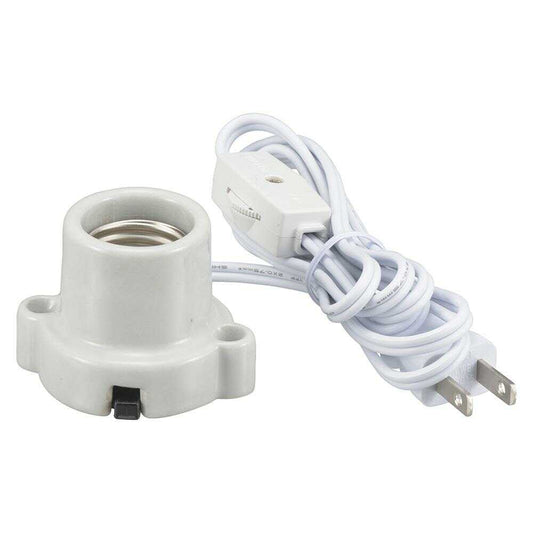 Ohm Electric Porcelain Socket E26 with 1.5m Cord and Switch - 1 Piece
