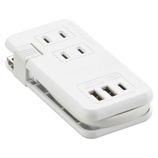Ohm Electric Mobile USB Tap with Storage PD Compatible HS-A3U2C120E-W